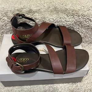 Franco Sarto Brown Ankle Sandals